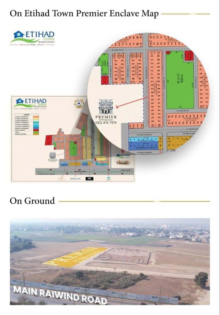 Location of Premier Townhouses by Usman Developments, Etihad Town Premier Enclave
